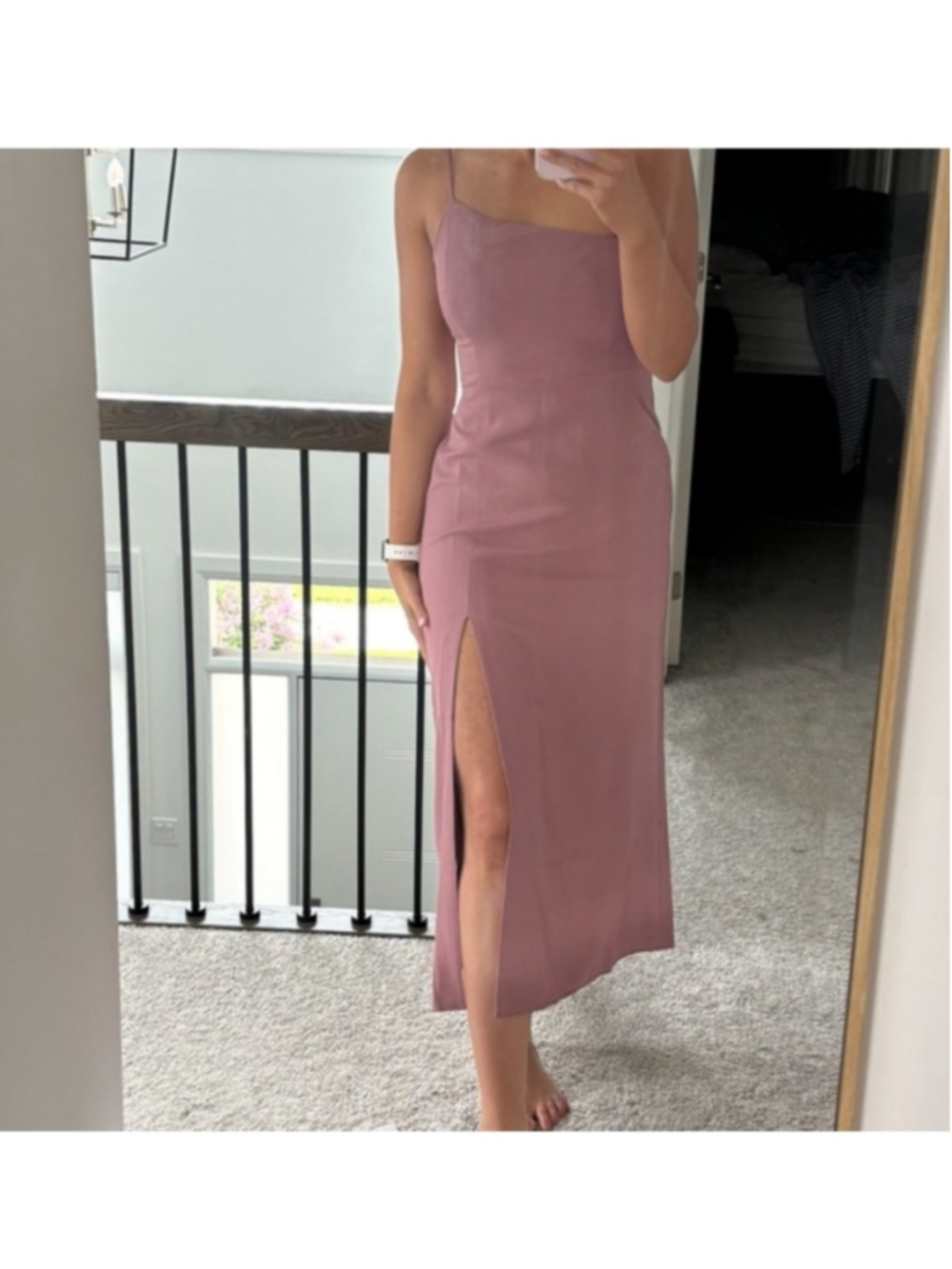 Park & Fifth Mauve Lincoln Bridesmaid Dress Small Asymmetrical Elegant Leg Slit